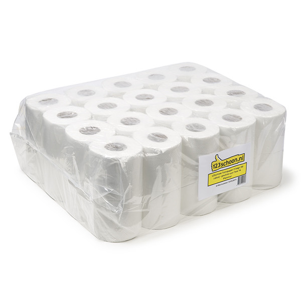 123schoon toiletpapier 2-laags 40 rollen geschikt voor Tork T4 dispenser 110771C 230961C 400 SDR02078 - 1