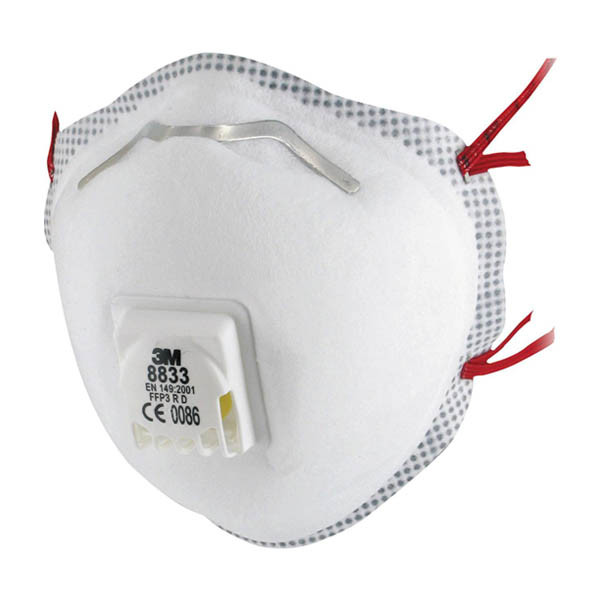 3M 8833 FFP3 R D stofmasker met uitademventiel (10 stuks) 49883300 S3M00124 - 1