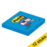 3M Aanbieding: 12x 3M Post-it super sticky notes electric blauw 76 x 76 mm  280042