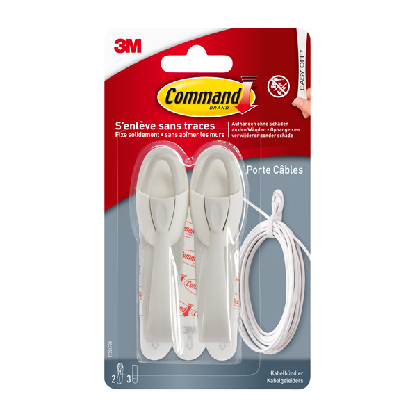 3M Command zelfklevende kabelhaak wit 1 kg (2 stuks) 214511 - 1