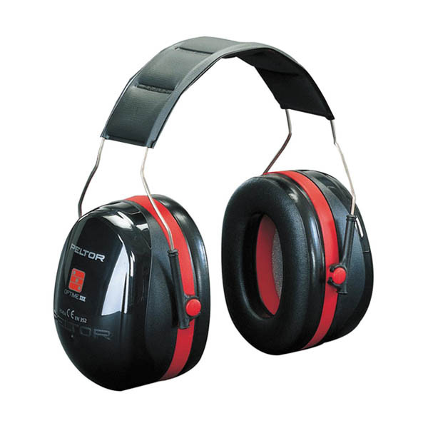 3M Peltor Optime III H540A gehoorkap rood/zwart met hoofdband 31901010 S3M00061 - 1