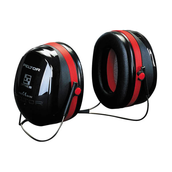 3M Peltor Optime III H540B gehoorkap rood/zwart met nekbeugel 31901110 S3M00062 - 1