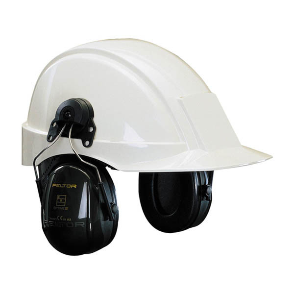 3M Peltor Optime II H520P3E gehoorkap donkergroen met helmbevestiging 31970610 S3M00080 - 1