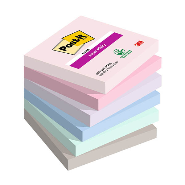 3M Post-It super sticky Soulful 76 x 76 mm (6 stuks) 425606 - 1