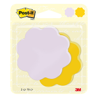 3M Post-it Die-Cut notes bloem azuurblauw/ultrageel 72,5 x 72,5 mm (2 blokken) BC-2075-FL-EU 214574