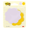 3M Post-it Die-Cut notes bloem azuurblauw/ultrageel 72,5 x 72,5 mm (2 blokken)