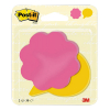 3M Post-it Die-Cut notes bloem en tekstballon fuchsia/ultrageel 72,5 x 72,5 mm (2 blokken)