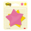 3M Post-it Die-Cut notes ster fuchsia/ultrageel 70,5 x 70,5 mm (2 blokken) BC-2075-ST-EU 214576