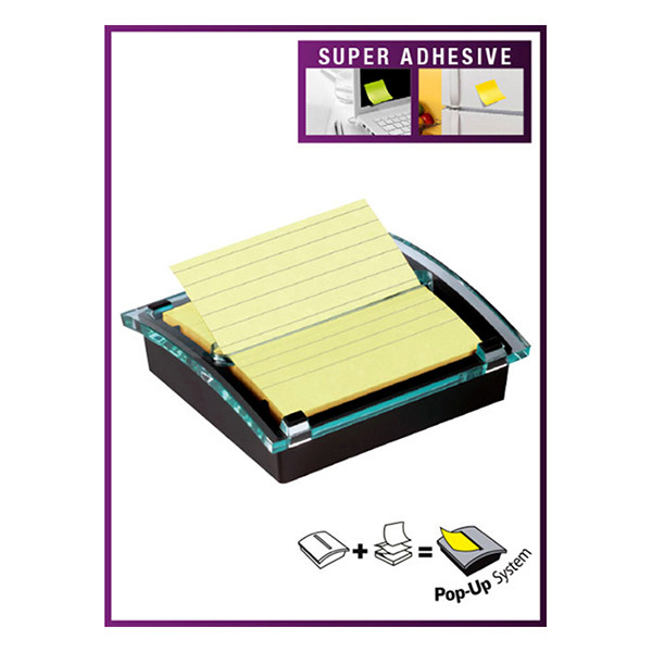3M Post-it Z-notes dispenser millennium met super sticky Z-notes gelijnd 101 x 101 mm C2016 201028 - 1