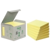 3M Post-it gerecyclede notes mini toren geel 76 x 76 mm (6 pack)