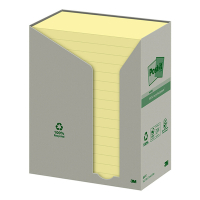 3M Post-it gerecyclede notes toren geel 76 x 127 mm (16 pack) 655-1T 201396