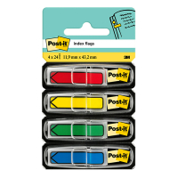 3M Post-it index pijltjes met 4 basiskleuren 11,9 x 43,2 mm (4 x 24 tabs) 684ARR3 201358