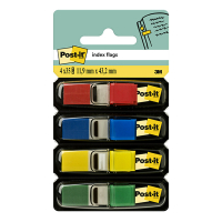 3M Post-it index smal met 4 basiskleuren 11,9 x 43,1 mm (4 x 35 tabs) 683-4 201352