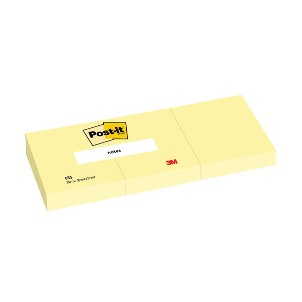 3M Post-it notes geel 38 x 51 mm (3 blokjes van 100 vel) 0653 201029 - 1