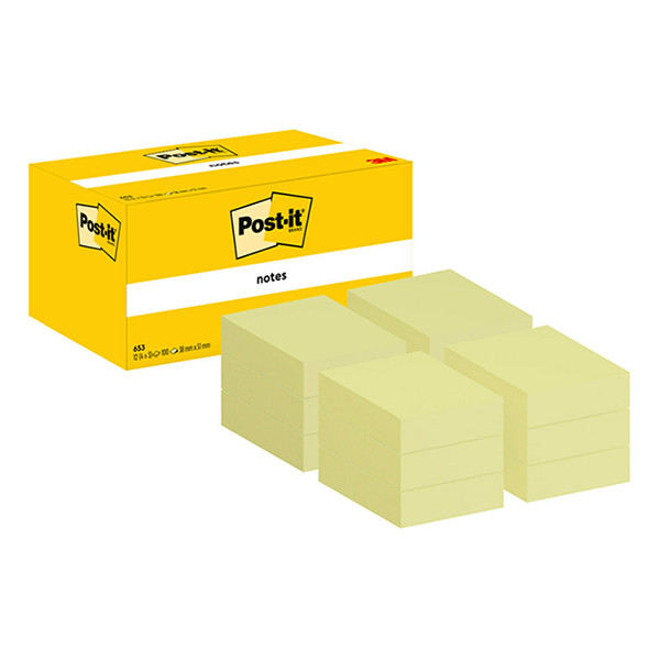 3M Post-it notes geel 38 x 51 mm (3 blokjes van 100 vel) 0653 201029 - 1