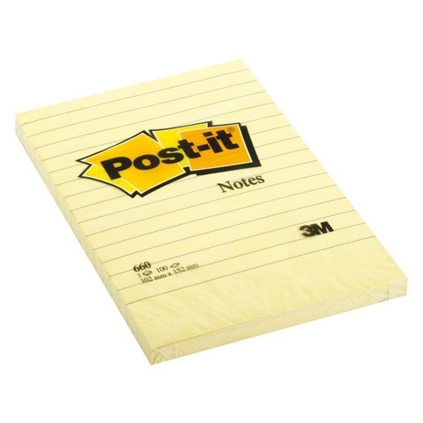 3M Post-it notes gelijnd geel 102 x 152 mm 660YEL 201465 - 1