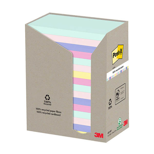3M Post-it notes gerecycled assorti pastel 76 x 127 mm (16 stuks) 201398 - 1