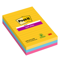 3M Post-it super sticky notes gelijnd Carnival 101 x 152 mm (3 pack) 4690SRO 201064