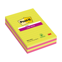 3M Post-it super sticky notes gelijnd assorti 127 x 203 mm (4 pack) 425635