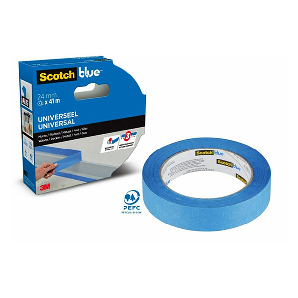 3M ScotchBlue Multi-oppervlak afplaktape 24 mm x 41 m 7100289882 280048 - 2