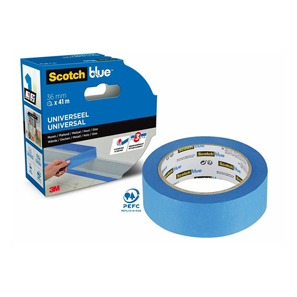 3M ScotchBlue Multi-oppervlak afplaktape 36 mm x 41 m 7100289884 280049 - 2