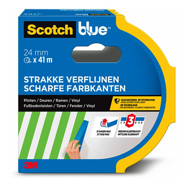 3M ScotchBlue afplaktape voor strakke lijnen 24 mm x 41 m 7100289885 280051 - 9