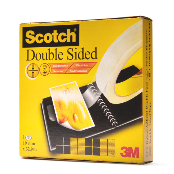 3M Scotch 665 dubbelzijdig tape 19 mm x 33 m 6651933 201434 - 1