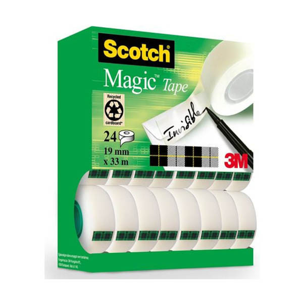 3M Scotch Magic plakband 19 mm x 33 m (24 rollen) 201100 - 1