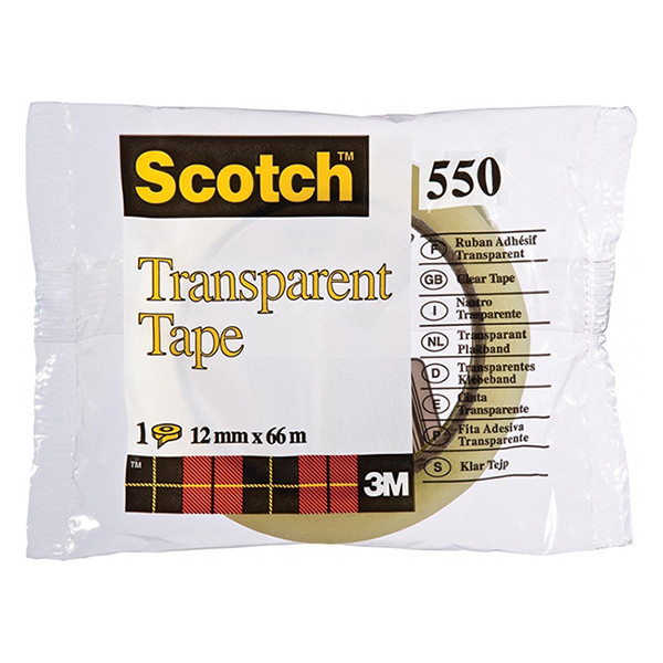 3M Scotch transparante plakband 12 mm x 66 m 5501266 201456 - 1