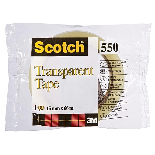 3M Scotch transparante plakband 15 mm x 66 m 5501566 201481 - 1