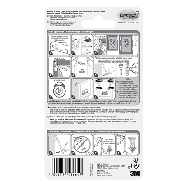 3M command zelfklevend klittenband (4 stuks) 17206BLK 214501 - 2