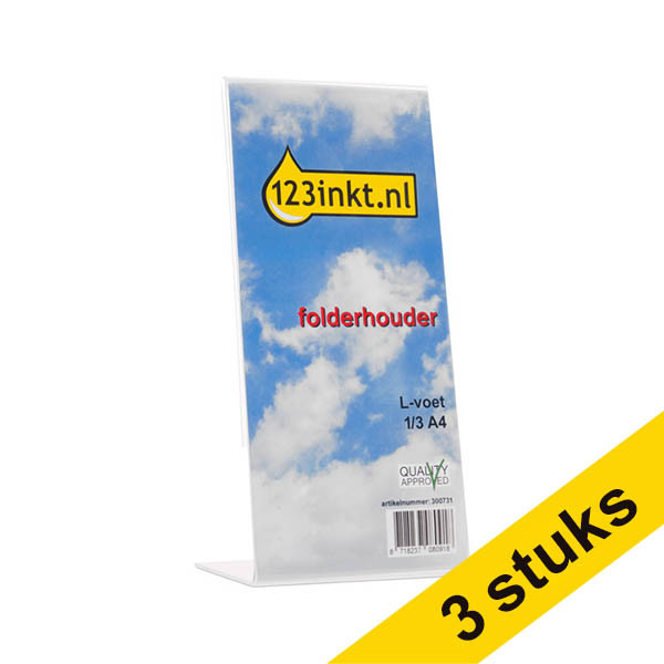 Aanbieding: 3x 123inkt folderhouder met L-voet 1/3 A4 303613 - 1
