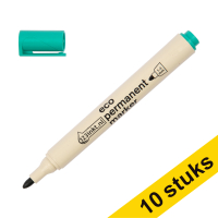 Aanbieding: 10x 123inkt eco permanent marker groen (1 - 3 mm rond)  390600