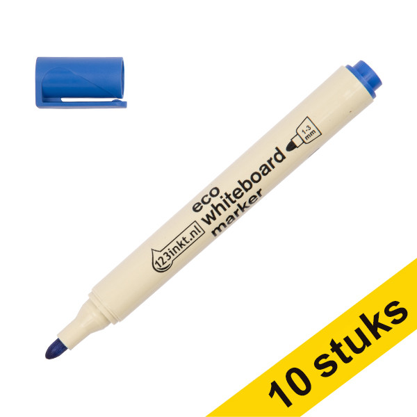 Aanbieding: 10x 123inkt eco whiteboard marker blauw (1 - 3 mm rond)  390589 - 1
