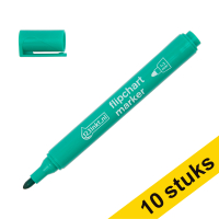 Aanbieding: 10x 123inkt flipchart marker groen (1 - 3 mm rond)  390564