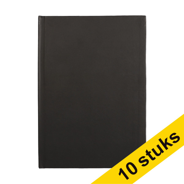 Aanbieding: 10x 123inkt gebonden boek A5 gelinieerd 80 vel zwart 301413 - 1