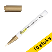 Aanbieding: 10x 123inkt glanslakmarker goud (1 - 2 mm rond) 303323