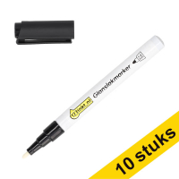 Aanbieding: 10x 123inkt glanslakmarker zwart (1 - 2 mm rond) 303321