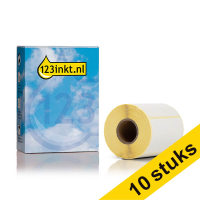 Aanbieding: 10x 123inkt huismerk vervangt Brother BDE-1J044076-066 voorgestanste labels 76 mm x 44 mm