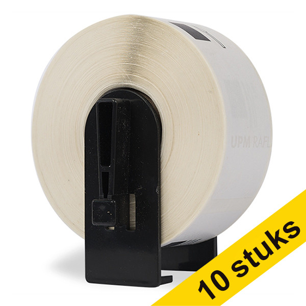 Aanbieding: 10x 123inkt huismerk vervangt Brother DK-11201 standaard adreslabel 089287 - 1
