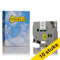 Aanbieding: 10x 123inkt huismerk vervangt Brother TZe-211 tape zwart op wit 6 mm
