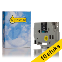 Aanbieding: 10x 123inkt huismerk vervangt Brother TZe-335 tape wit op zwart 12 mm