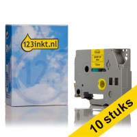 Aanbieding: 10x 123inkt huismerk vervangt Brother TZe-631 tape zwart op geel 12 mm