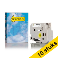 Aanbieding: 10x 123inkt huismerk vervangt Brother TZe-N251 tape zwart op wit 24 mm