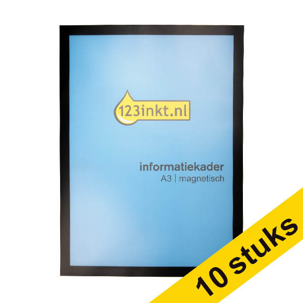 Aanbieding: 10x 123inkt informatiekader A3 magnetisch zwart 302747 - 1