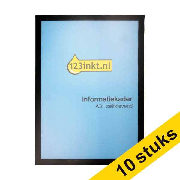 Aanbieding: 10x 123inkt informatiekader A3 zelfklevend zwart 302751 - 1