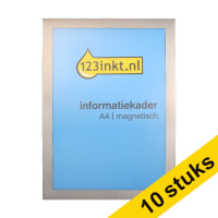 Aanbieding: 10x 123inkt informatiekader A4 magnetisch zilver