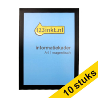 Aanbieding: 10x 123inkt informatiekader A4 magnetisch zwart