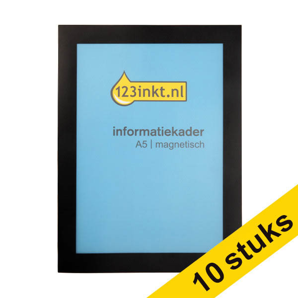 Aanbieding: 10x 123inkt informatiekader A5 magnetisch zwart 302748 - 1