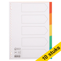 Aanbieding: 10x 123inkt kartonnen tabbladen A4 gekleurd met 5 tabs (23-gaats)